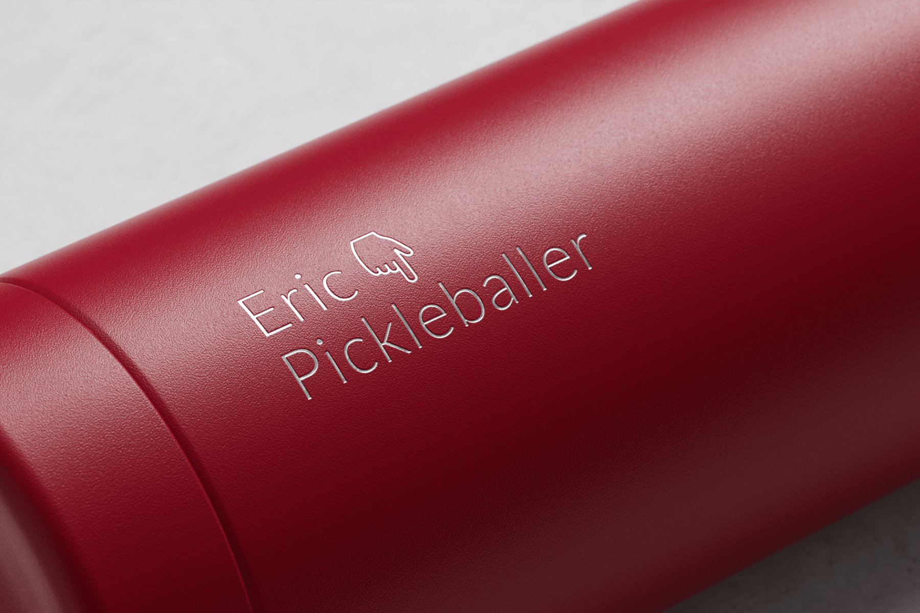 blog maxi insulated water bottle in red with engraving eric pickleballer