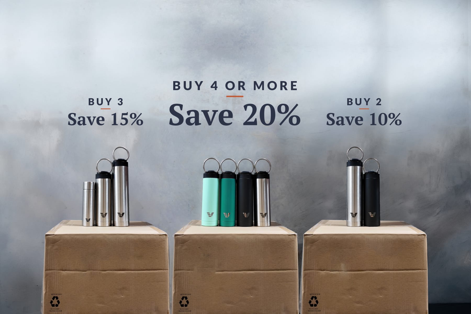Stainless steel water bottle bundle deals for ever vessel
