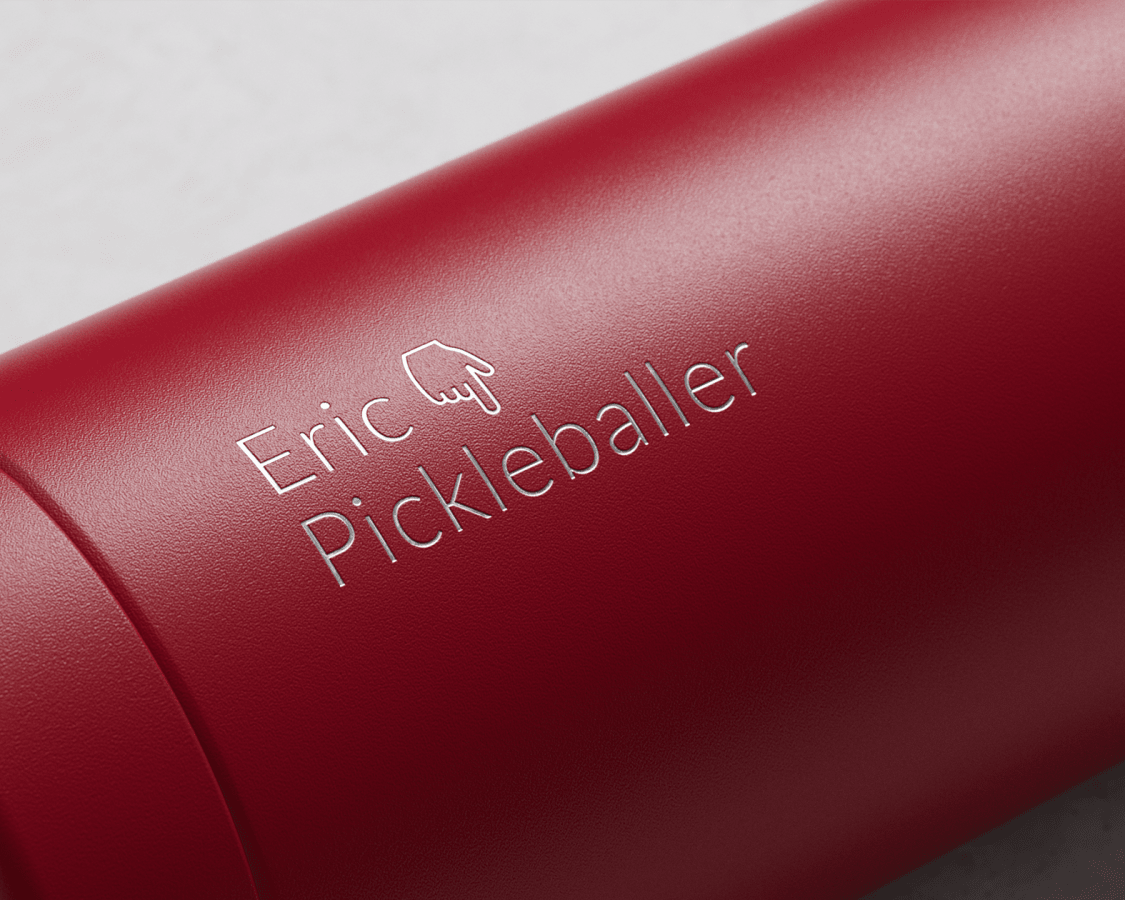blog maxi insulated water bottle in red with engraving eric pickleballer