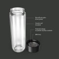 Ever Vessel Glass Multi glass water bottle and tea flask key features Black Sand