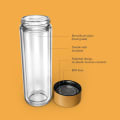 Ever Vessel Glass Multi glass water bottle and tea flask key features Yellow