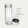 Ever Vessel Glass Multi glass water bottle and tea flask key features White Sand