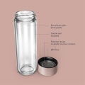 Ever Vessel Glass Multi glass water bottle and tea flask key features Rose