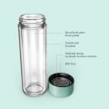 Ever Vessel Glass Multi glass water bottle and tea flask key features Mint