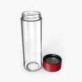 Ever Vessel Glass water bottle Red with lid removed