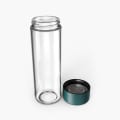 Ever Vessel Glass water bottle Teal with lid removed