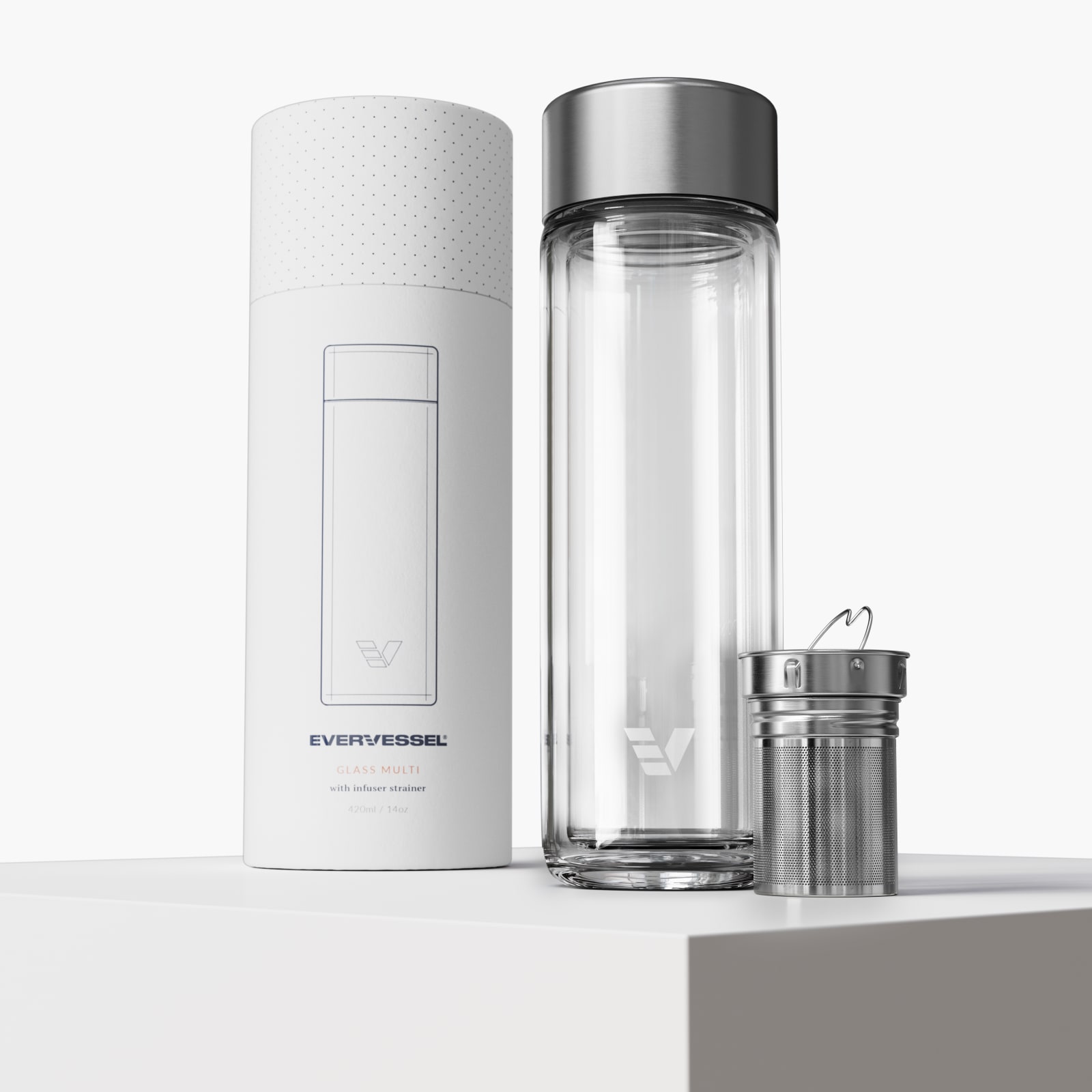 Ever Vessel Glass Multi Stainless with Packaging and Tea Infuser