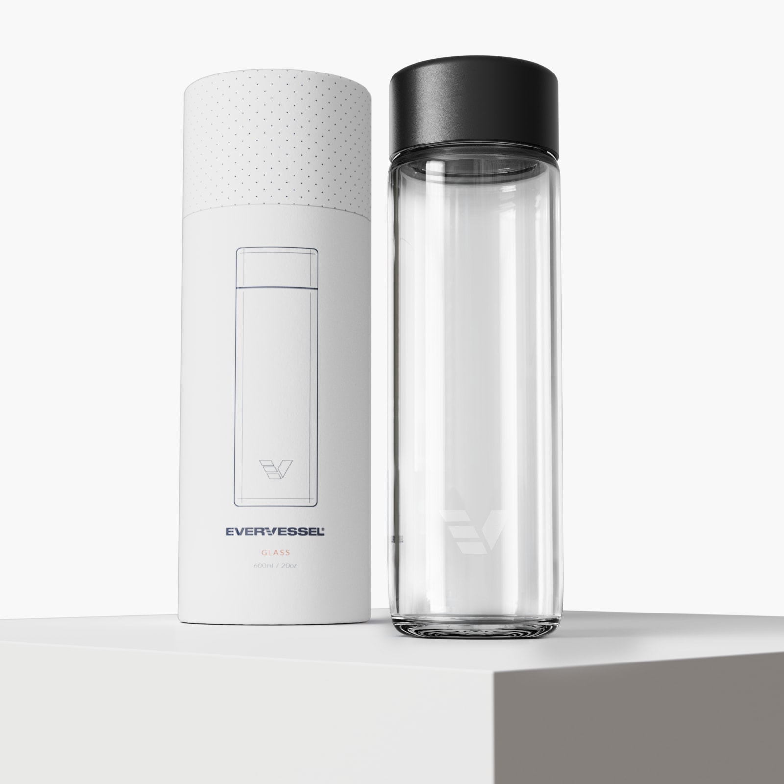 Ever Vessel Glass Black Sand with Packaging