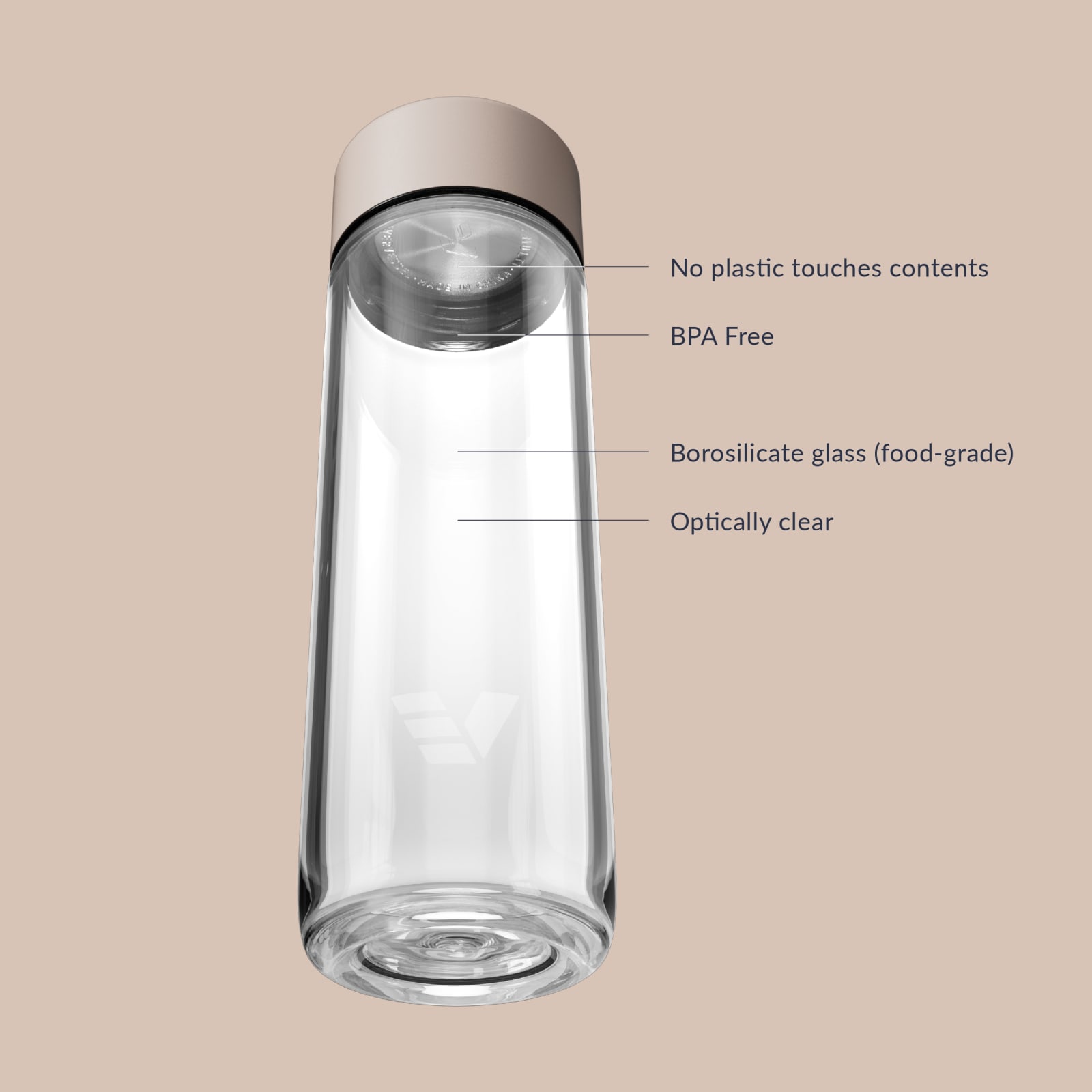 Ever Vessel Glass water bottle key features Desert