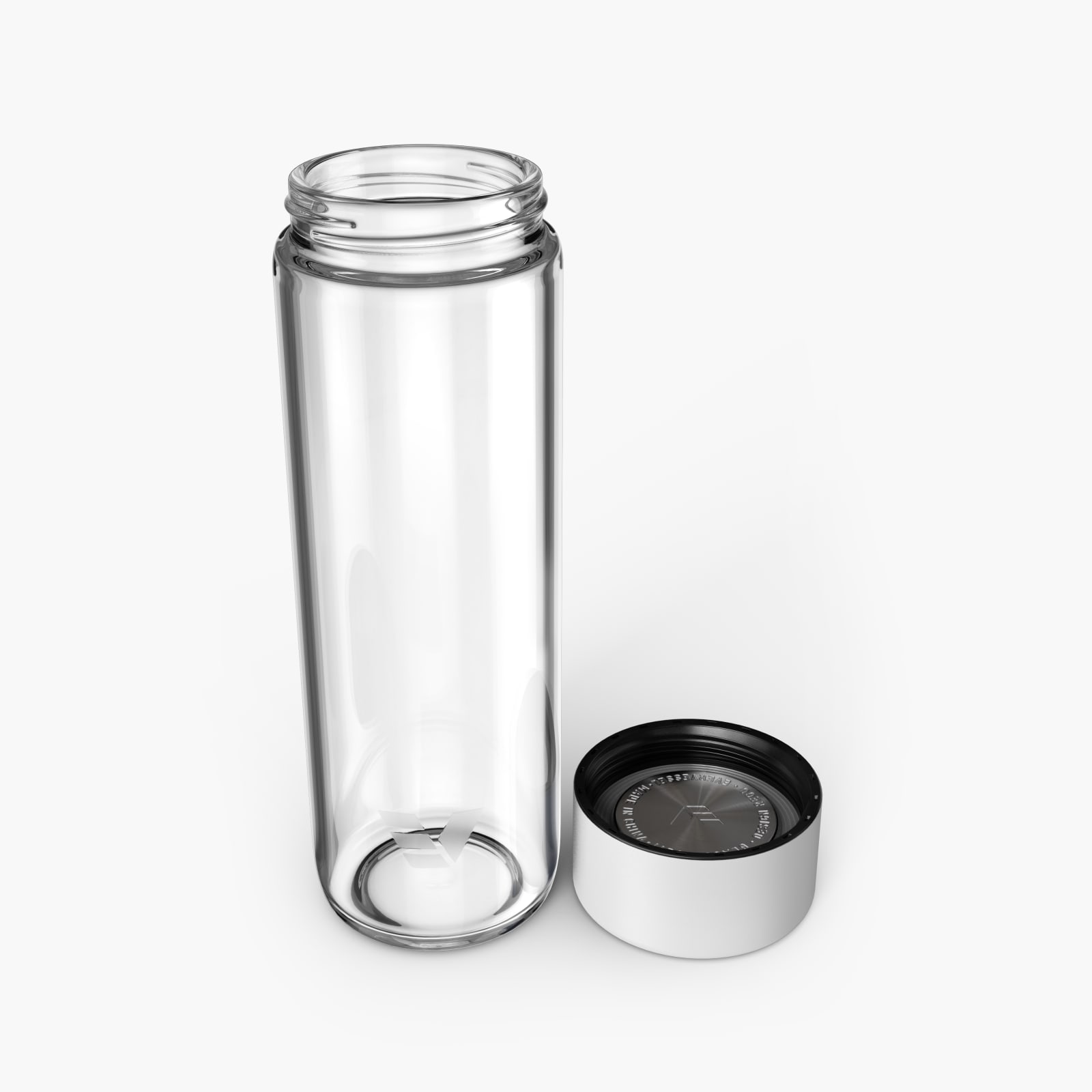 Ever Vessel Glass water bottle White Sand with lid removed