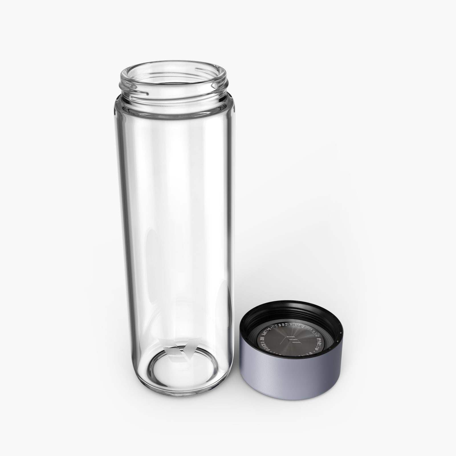 Ever Vessel Glass water bottle Lilac with lid removed