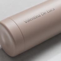 Personalized Ever Vessel Multi Desert Beige tea infuser water bottle with laser engraved text Valentina De Luca