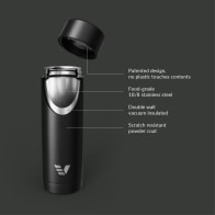 Ever Vessel Multi stainless steel water bottle and tea flask key features Black Sand