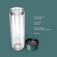 Ever Vessel Glass Multi glass water bottle and tea flask key features Teal