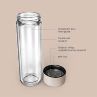 Ever Vessel Glass Multi glass water bottle and tea flask key features Desert
