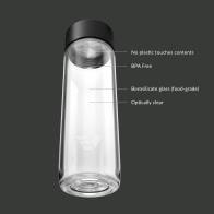 Ever Vessel Glass water bottle key features Black Sand
