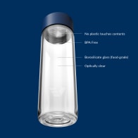 Ever Vessel Glass water bottle key features Blue