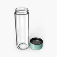 Ever Vessel Glass water bottle Mint with lid removed