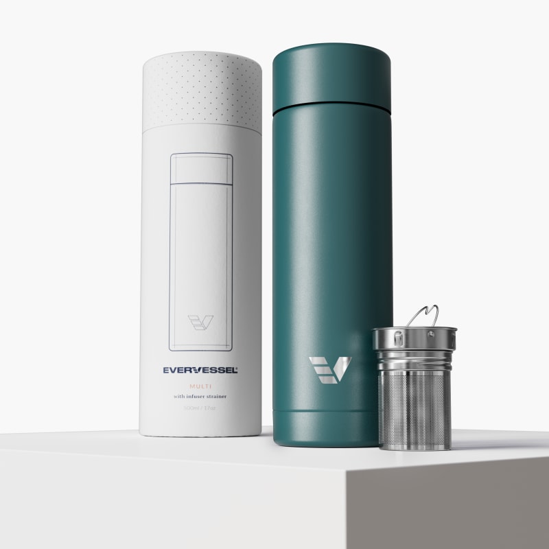 Ever Vessel Multi Teal with Packaging and Tea Infuser