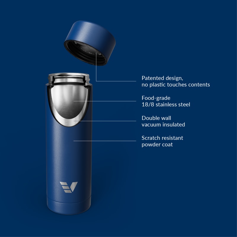 Ever Vessel Multi stainless steel water bottle and tea flask key features Blue