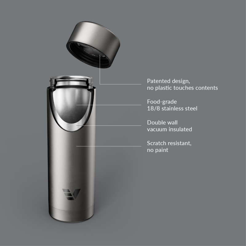 Ever Vessel Multi stainless steel water bottle and tea flask key features Plain Stainless