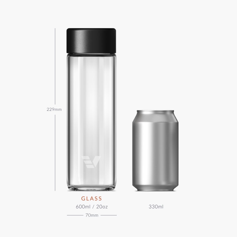 Ever Vessel Glass Black Sand Size Comparison