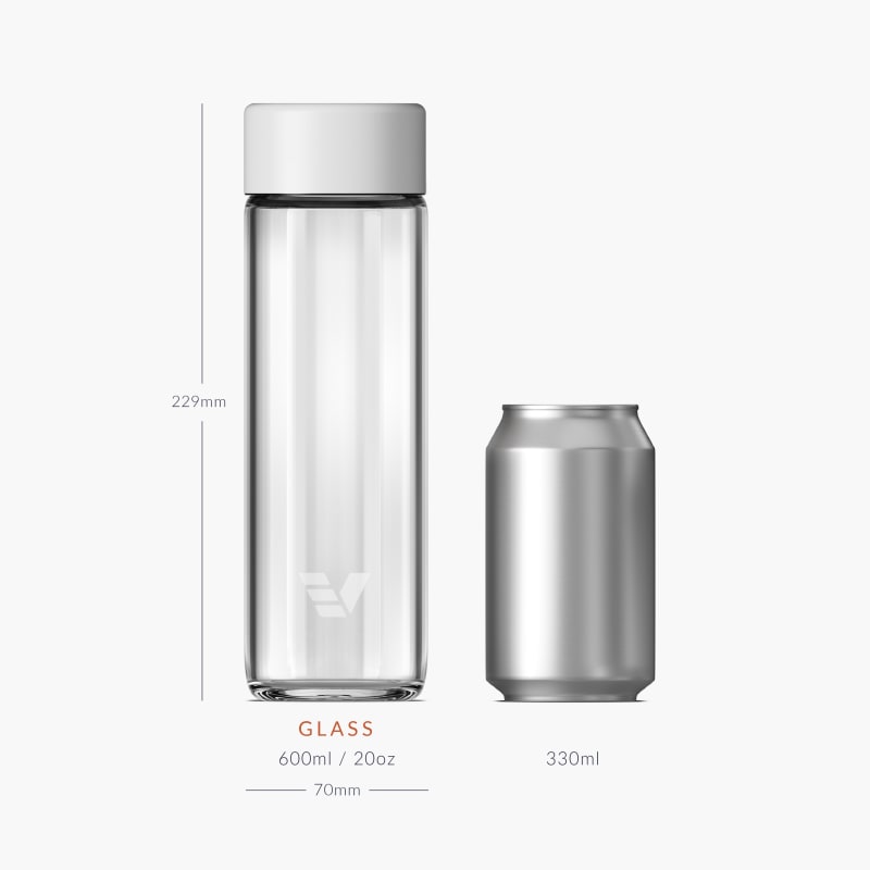 Ever Vessel Glass White Sand Size Comparison