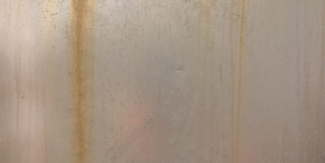 Rust marks on a piece of stainless steel