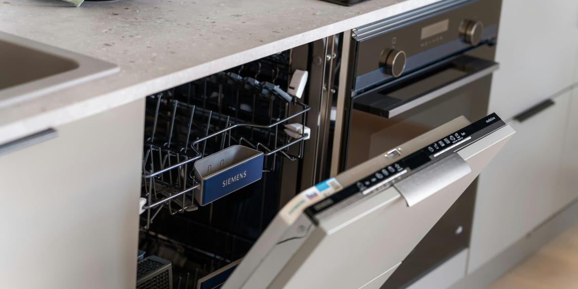 Dishwasher with the door partially open