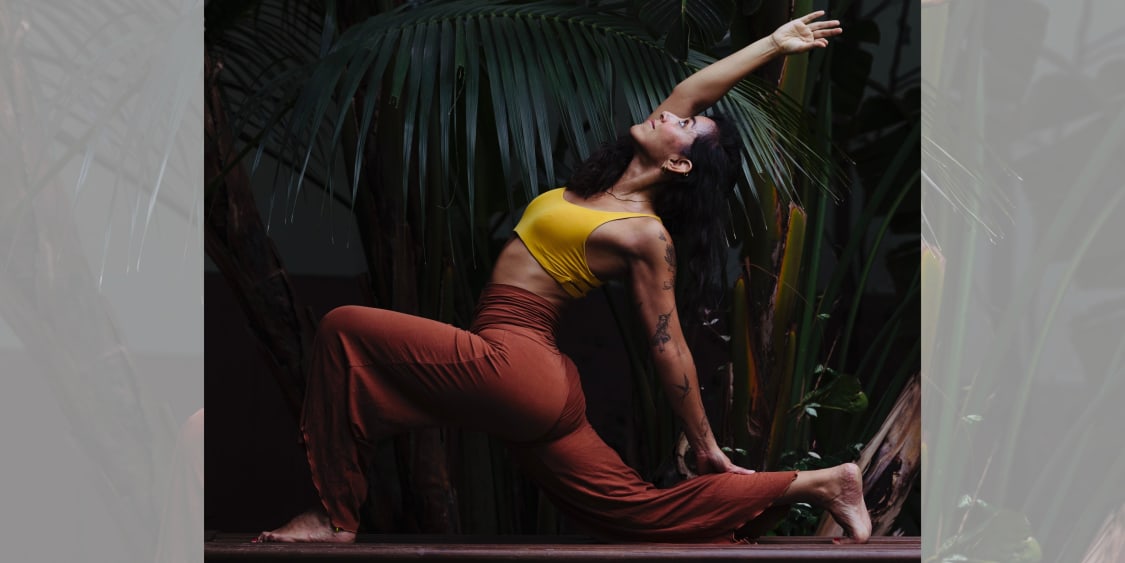 Paola Castro practising yoga