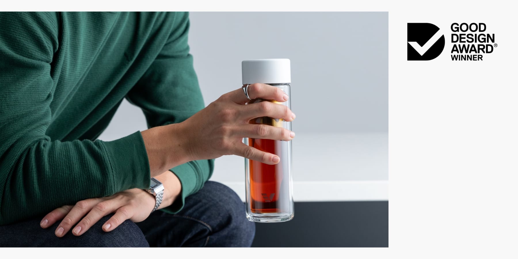 Ever Vessel Good Design Award Winner for the Glass Multi Tea Flask - Whitesand