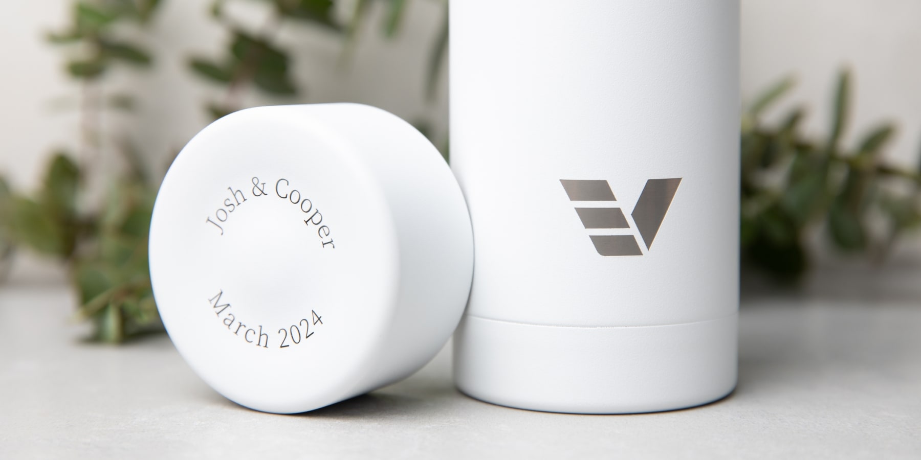 blog ever vessel multi insulated water bottle in whitesand with wedding engraving