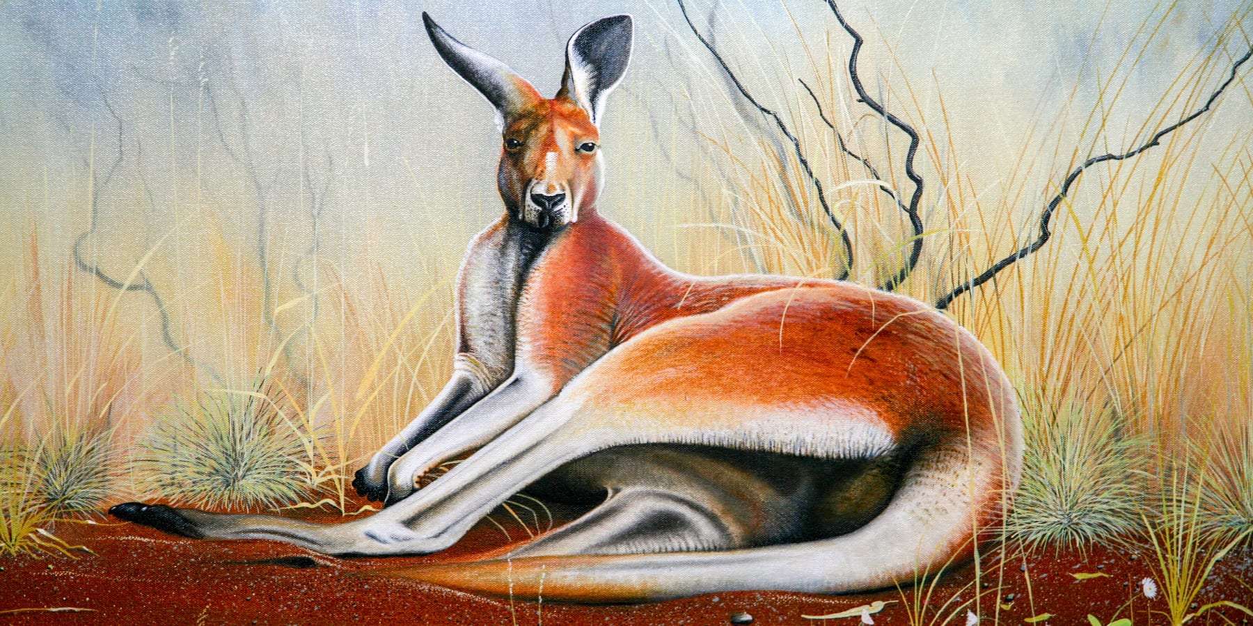 A big Red Kangaroo painted by artist Martin Thompson