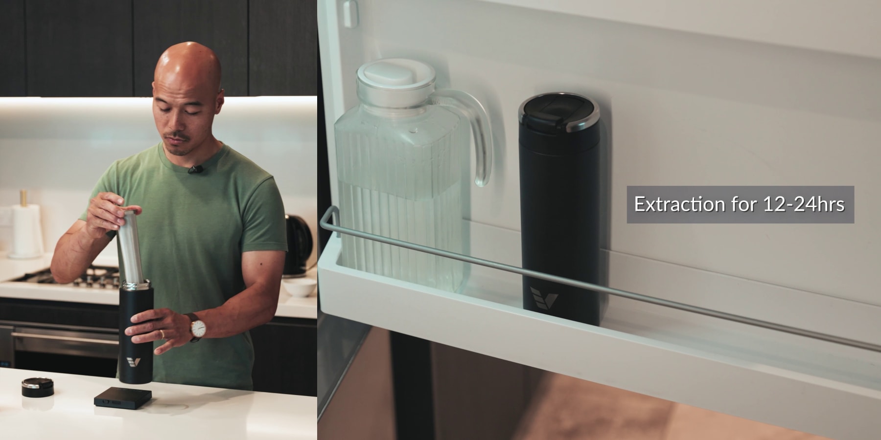 Adding a Cold Brew Coffee filter into an Ever Vessel Maxi and placing in the fridge